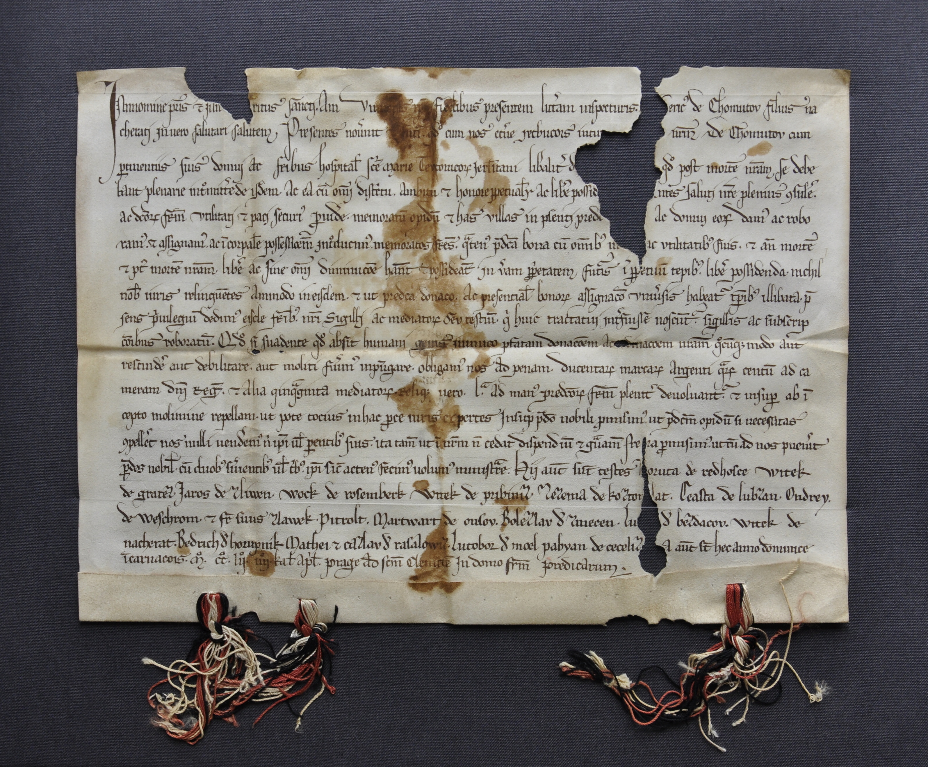 Náhledový obrázek Faksimilie darovací listiny z 29.3. 1252 - 1