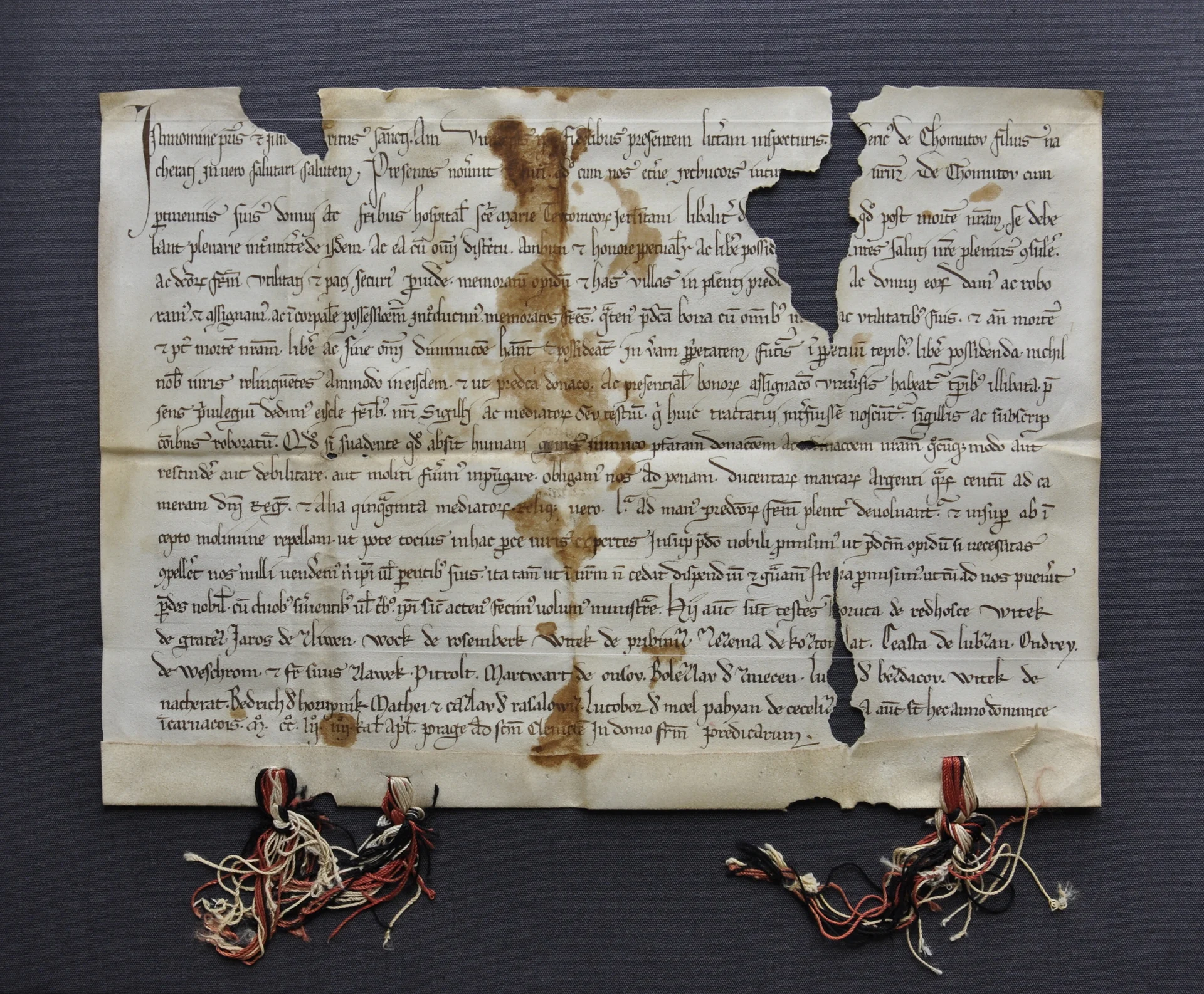 Náhledový obrázek předmětu Faksimilie darovací listiny z 29.3. 1252