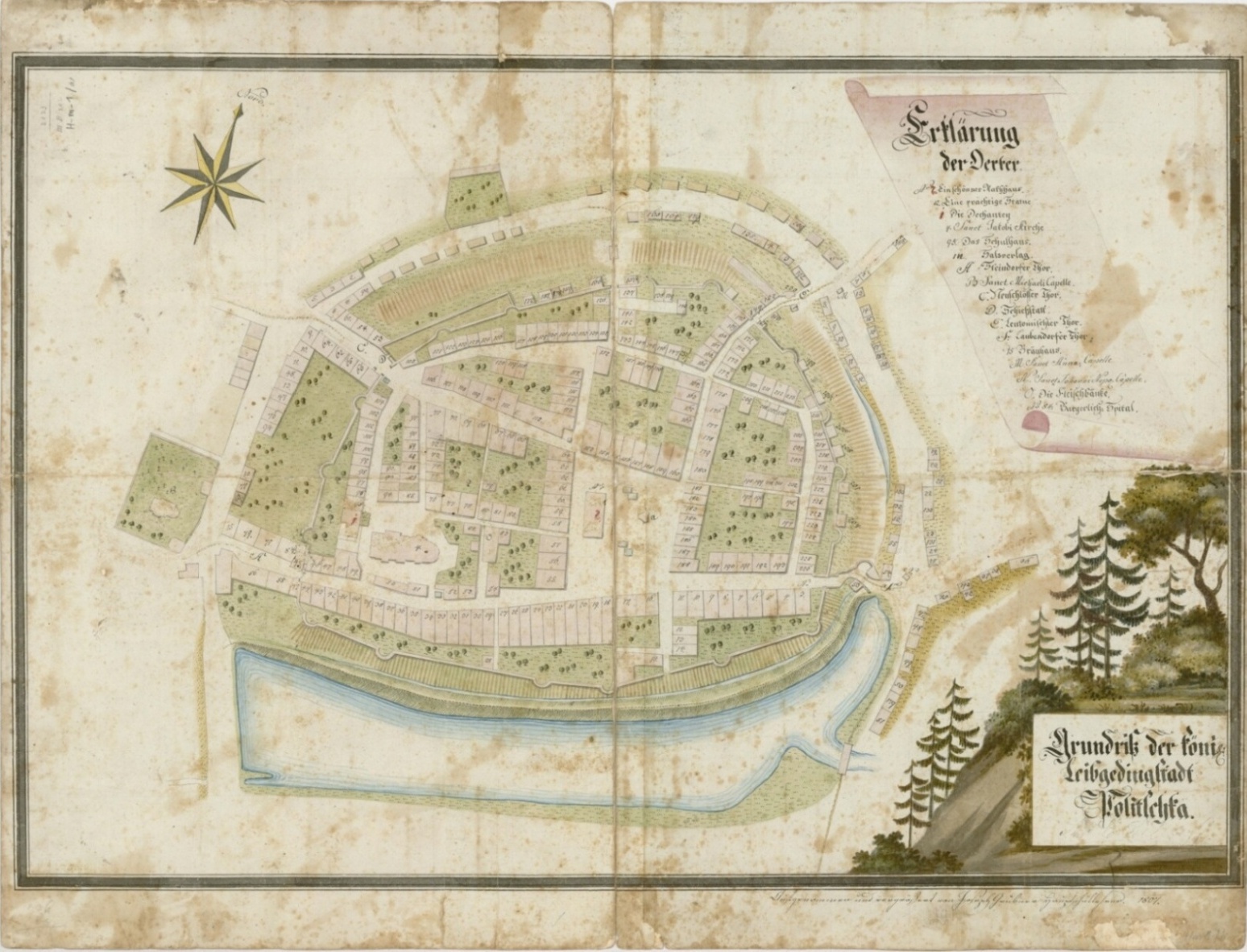 Náhledový obrázek Grundriss der königleibgedingstadt Politschka - plán - 1