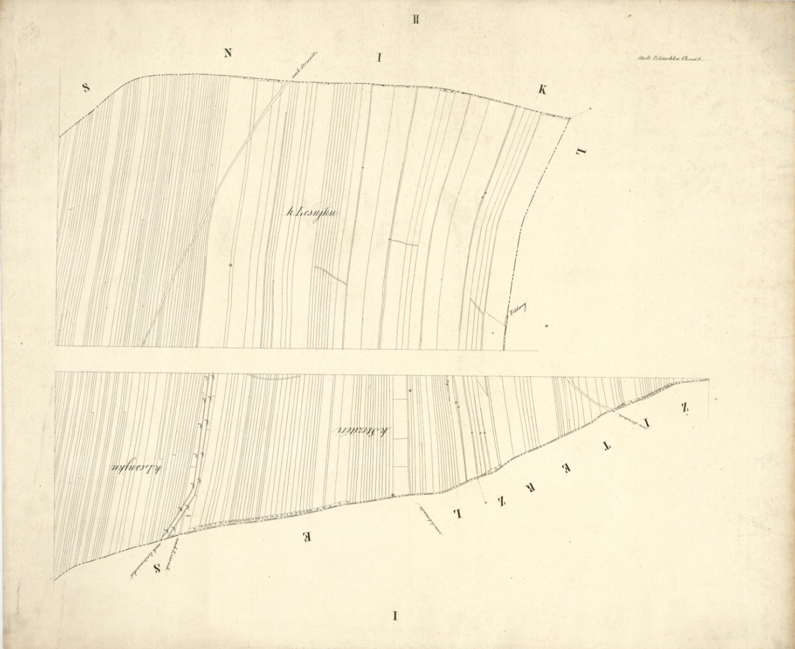 Náhledový obrázek Polička plán katastrální 1839 - plán - 1