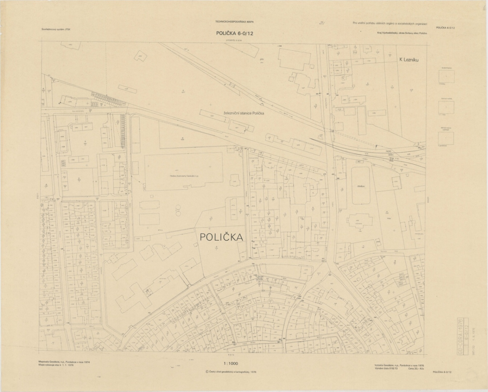 Náhledový obrázek Polička - technickohospodářská mapa - plán - 1