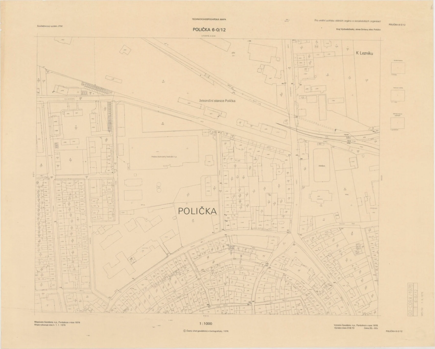 Náhledový obrázek předmětu Polička - technickohospodářská mapa - plán