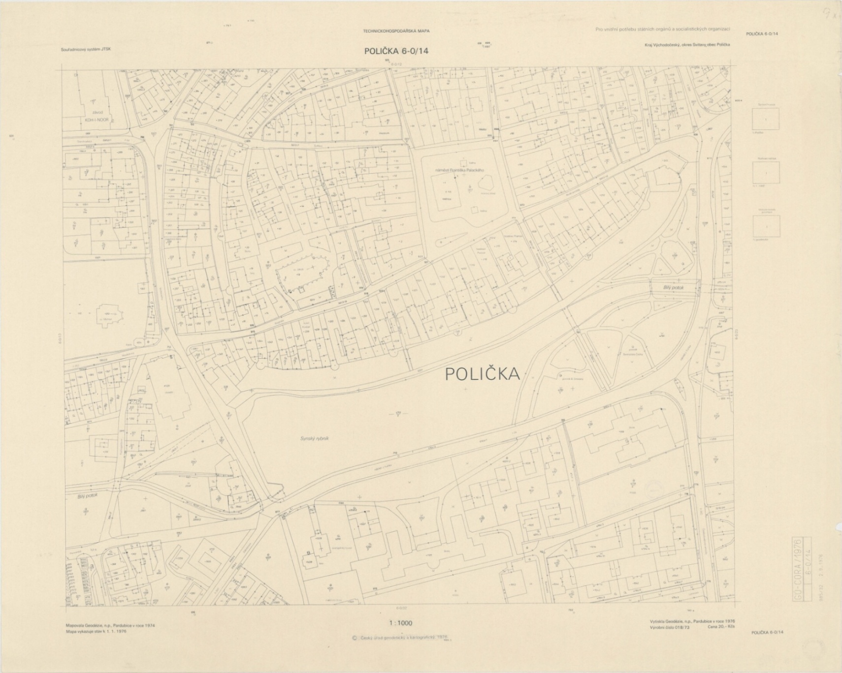 Náhledový obrázek Polička - technickohospodářská mapa - plán - 2