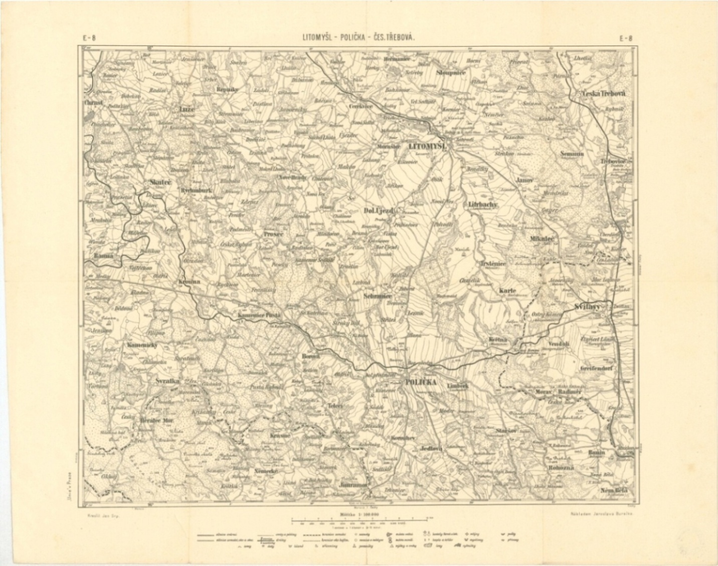 Náhledový obrázek Generální mapa okresního hejtmanství Poličského - mapa - 1