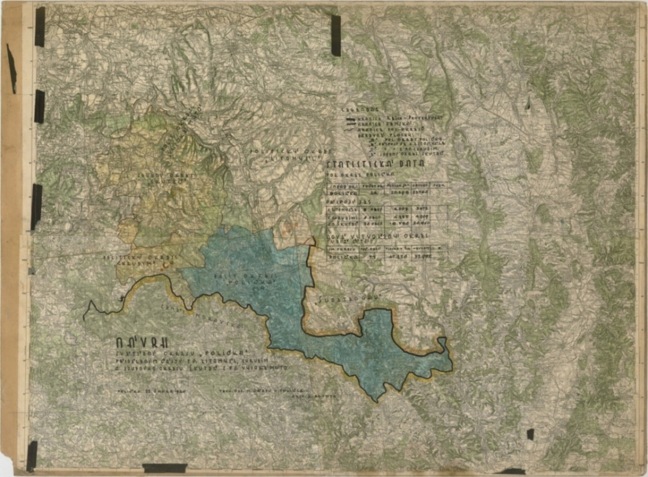 Náhledový obrázek Poličsko návrh okresu - mapa - 1