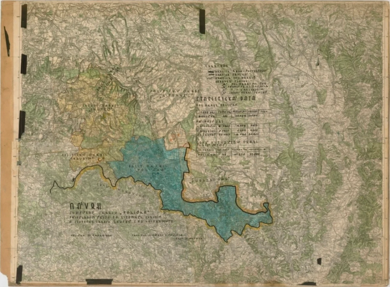 Náhledový obrázek předmětu Poličsko návrh okresu - mapa