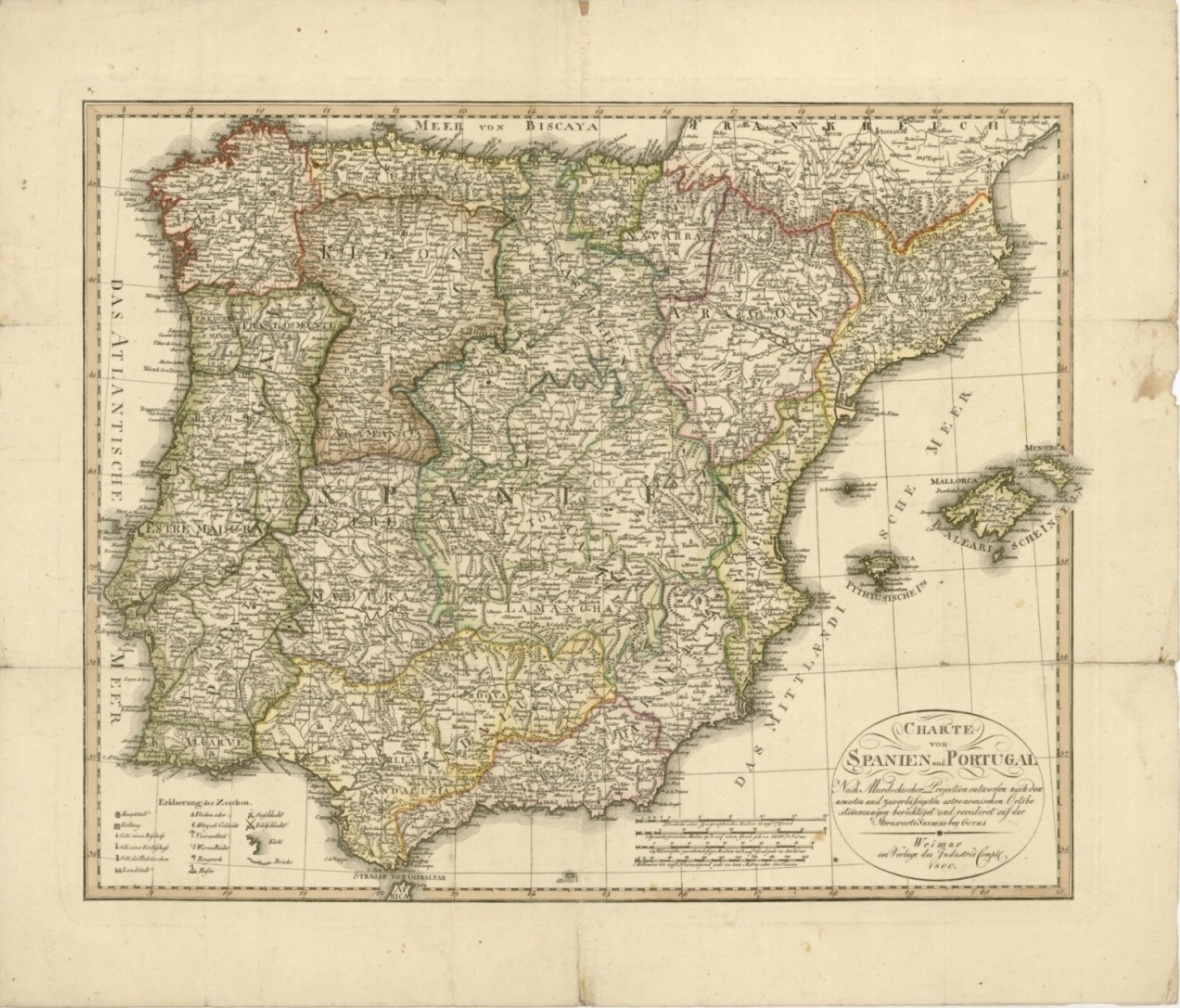 Náhledový obrázek Mapa Španělska a Portugalska - mapa - 1