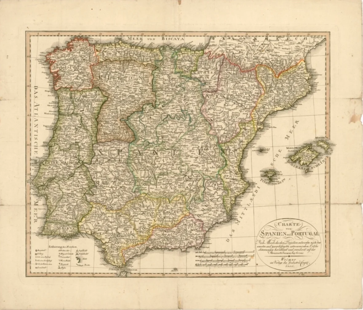 Obrázek Mapa Španělska a Portugalska - mapa