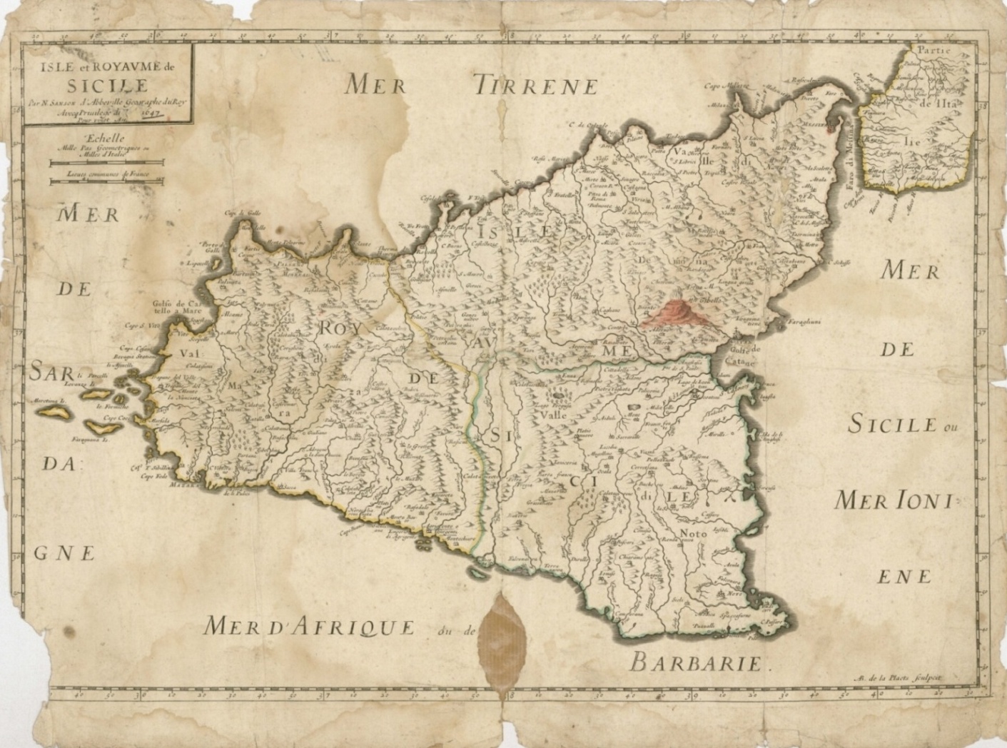 Náhledový obrázek Mapa ostrova a království Sicílie - mapa - 1