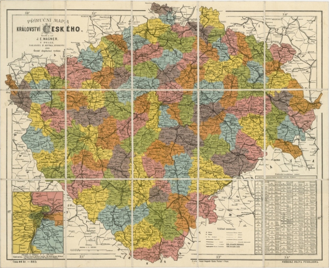 Náhledový obrázek Příruční mapa Království českého - mapa - 1