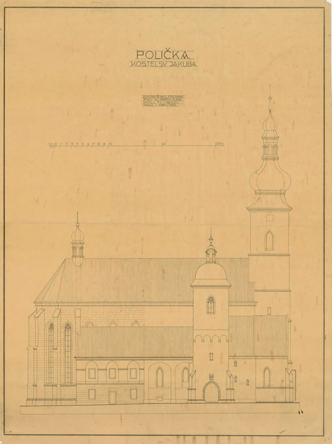 Obrázek Polička - plány kostela sv. Jakuba - Mapa