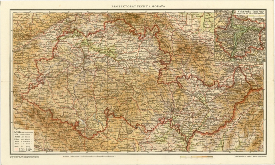 Náhledový obrázek Protektorát Čechy a Morava - mapa - 1