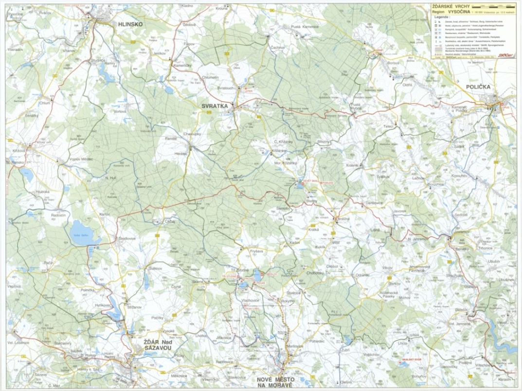 Náhledový obrázek Žďárské vrchy - mapa - 1