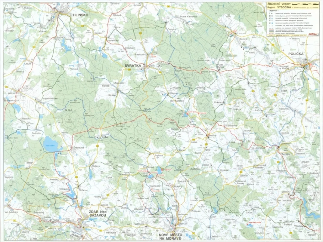 Obrázek Žďárské vrchy - mapa