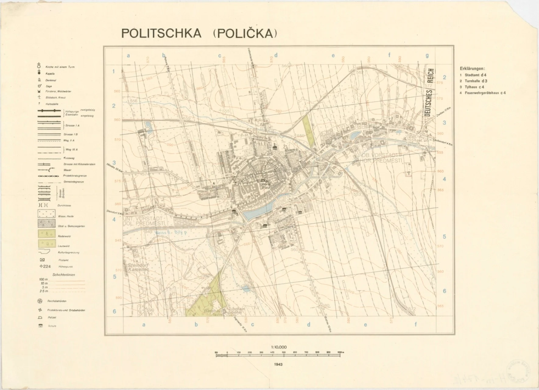 Obrázek Polička  plán města dvoujazyčný - plán