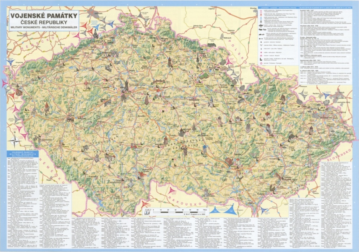 Náhledový obrázek Vojenské památky České republiky - Mapa - 1