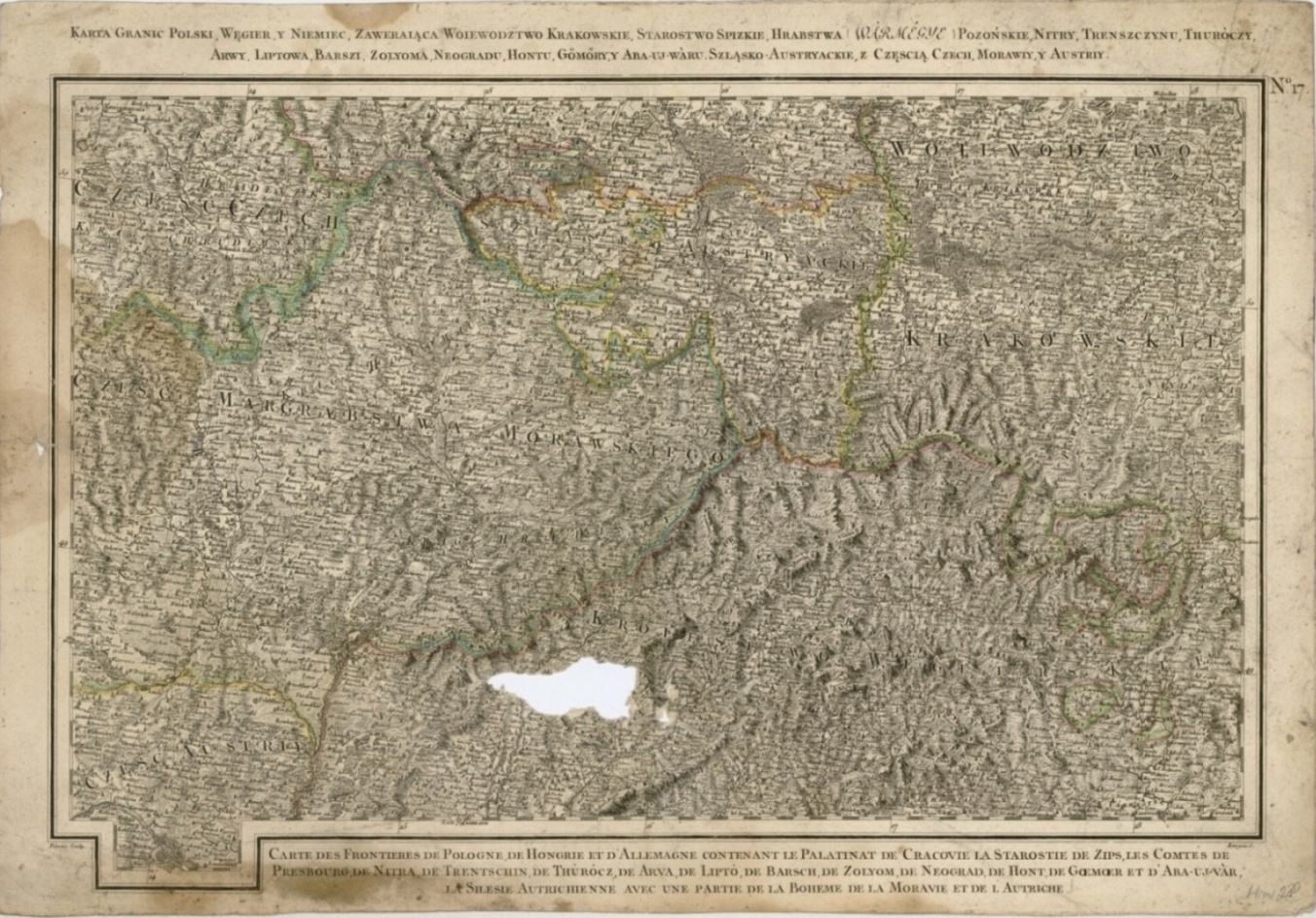 Náhledový obrázek Polsko mapa hranic s Maďarskem, Německem atd. - mapa - 1