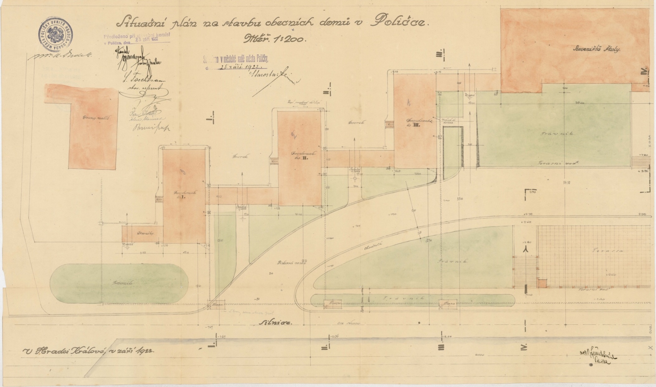 Náhledový obrázek Polička rondokubistické domy čp. 384-386 - plán - 1