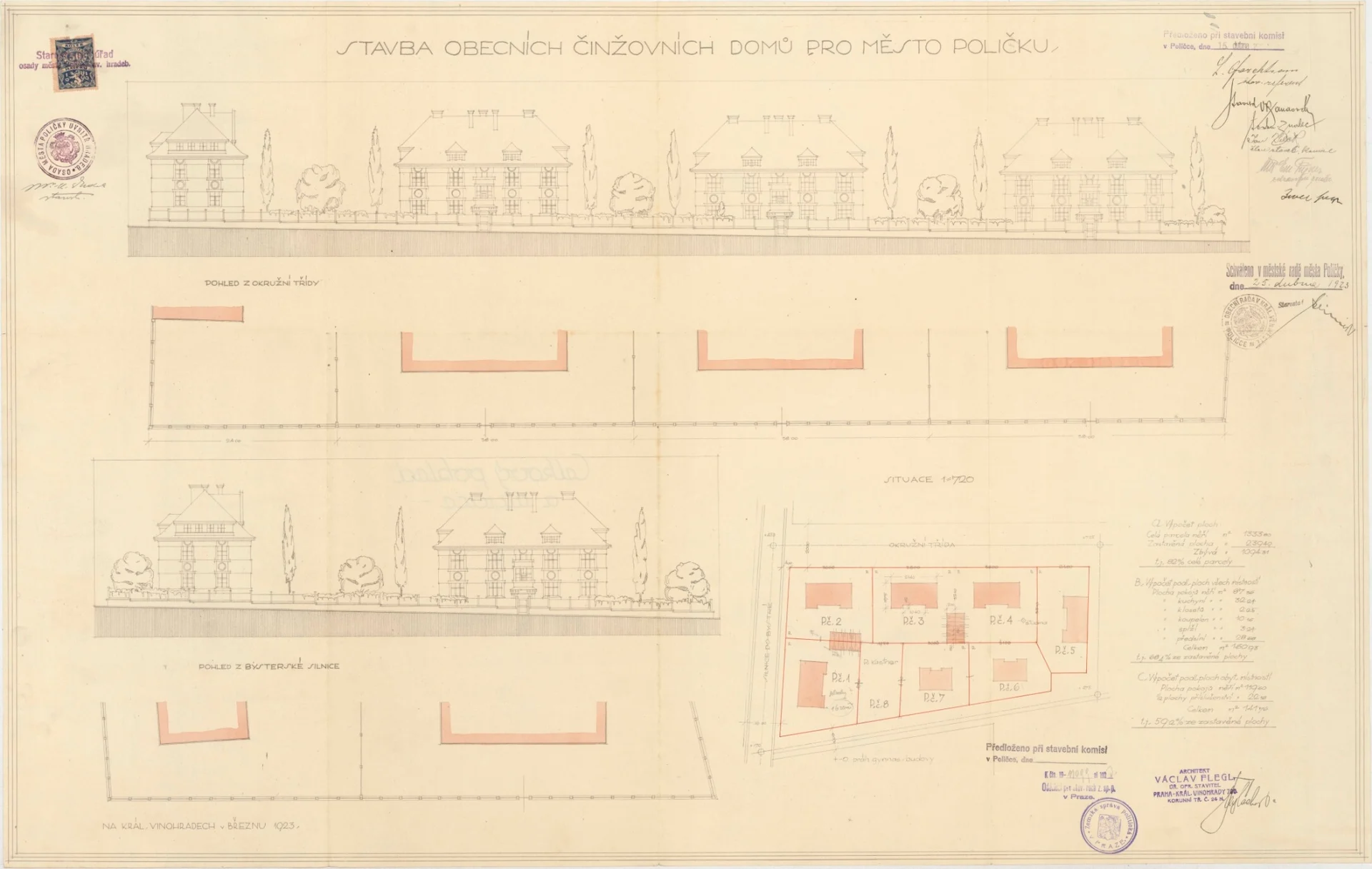 Obrázek Polička rondokubistické domy čp. 388-392 - plán