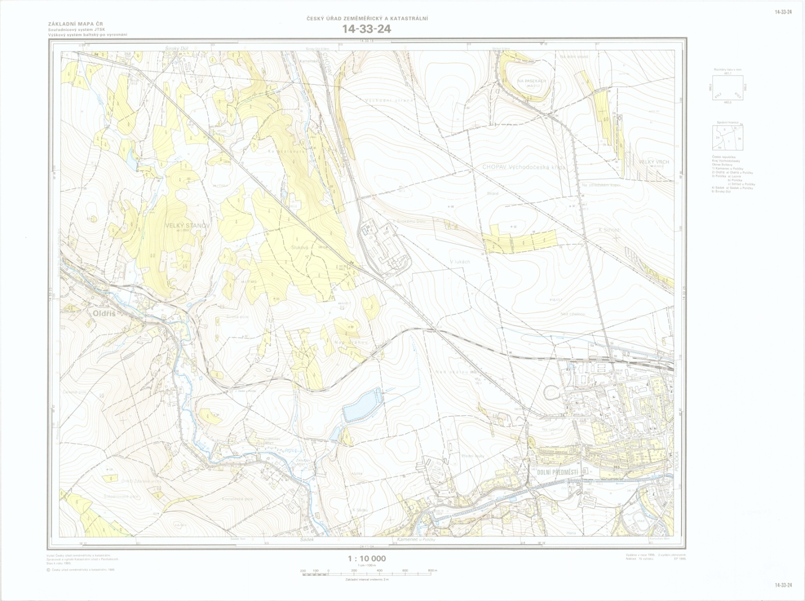 Náhledový obrázek Polička katastr - mapa - 2