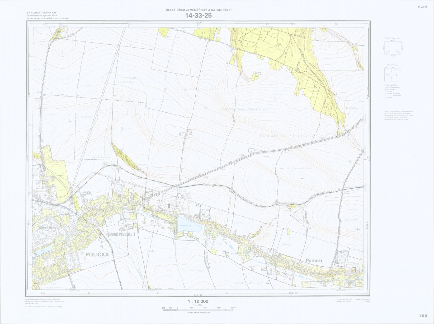 Náhledový obrázek Polička katastr - mapa - 1