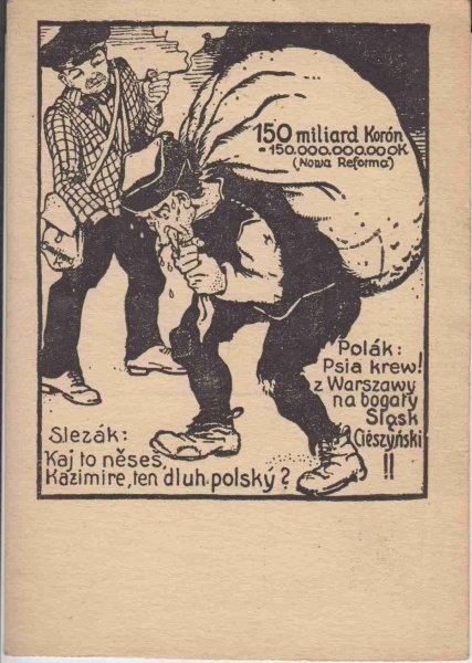 Náhledový obrázek Plebiscitní pohlednice z Těšínska - 1