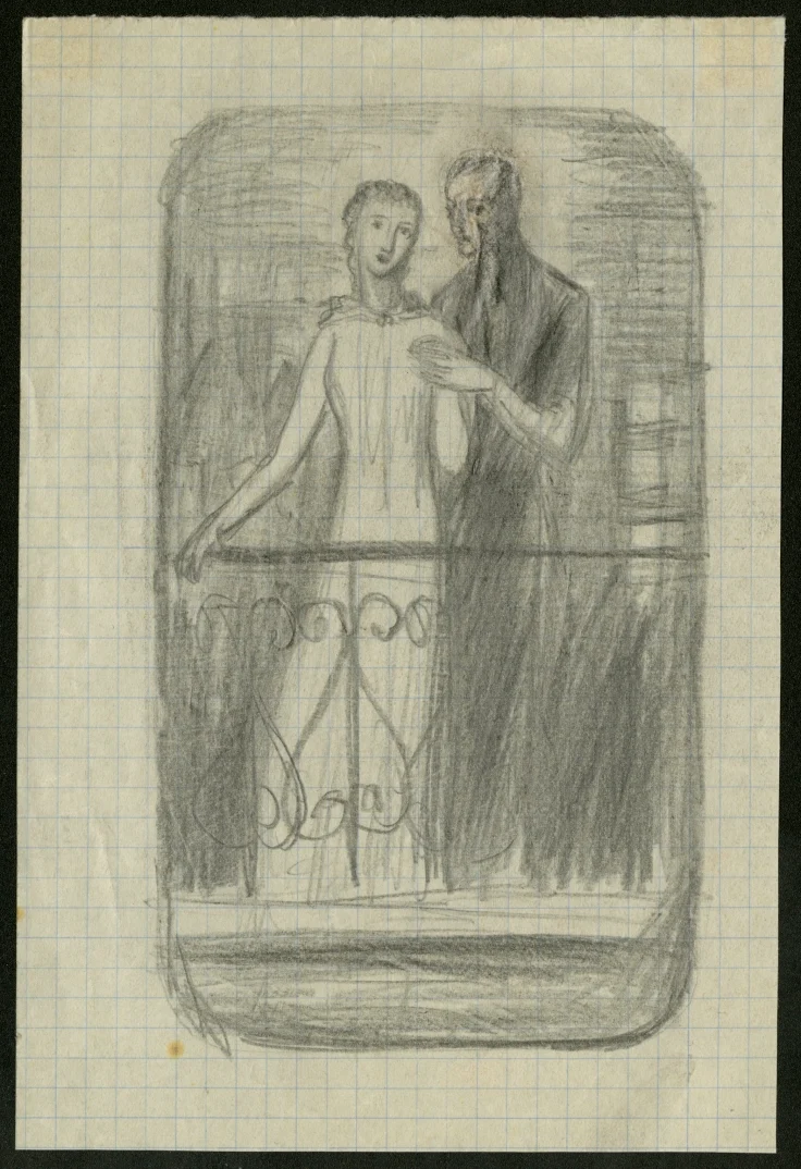 Obrázek Studie k ilustraci - Manželství herce Antonína