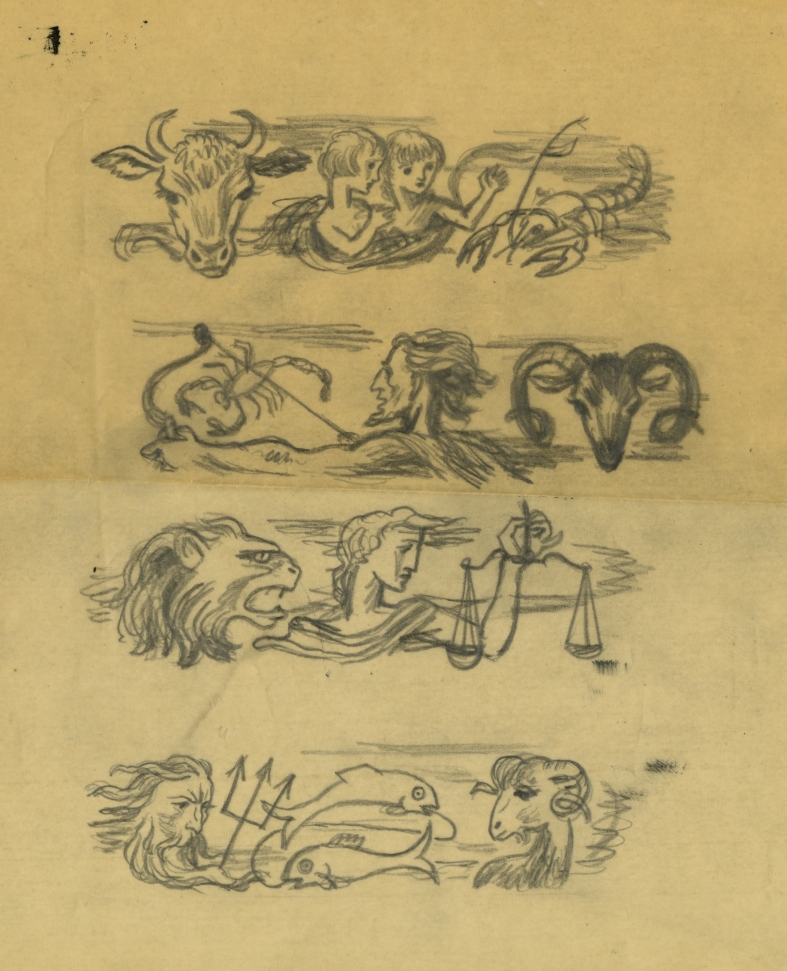 Náhledový obrázek Pomocné kresby k ilustracím - Ročenka československých knihtiskařů - 1