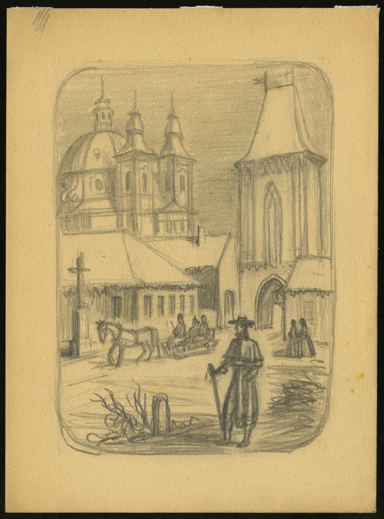 Náhledový obrázek Studie k ilustraci - Kroměřížský slovanský sjezd 1848 - 1