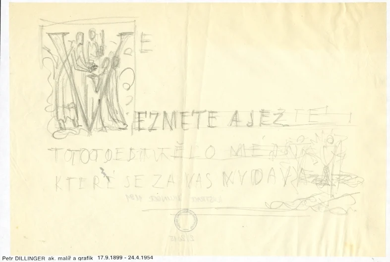 Obrázek Studie k iniciále a typografii - Pátá kniha Mojžíšova