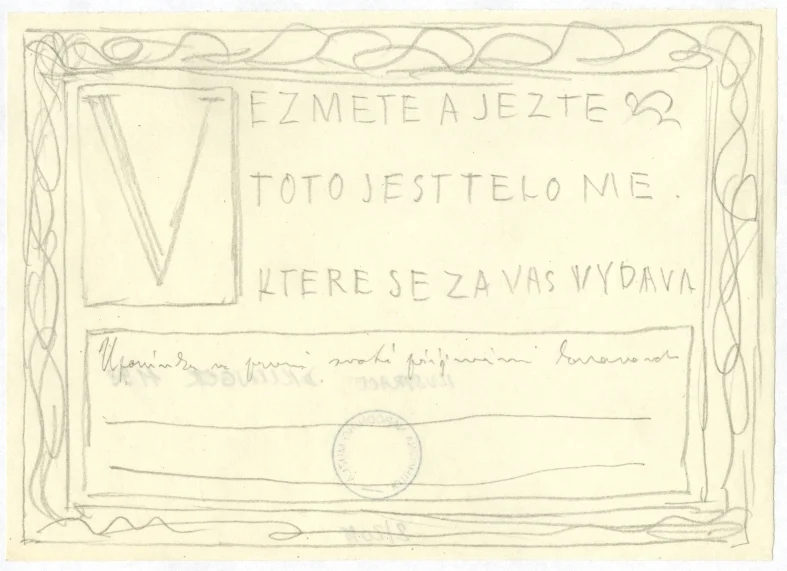 Obrázek Studie k iniciále a typografii - Pátá kniha Mojžíšova