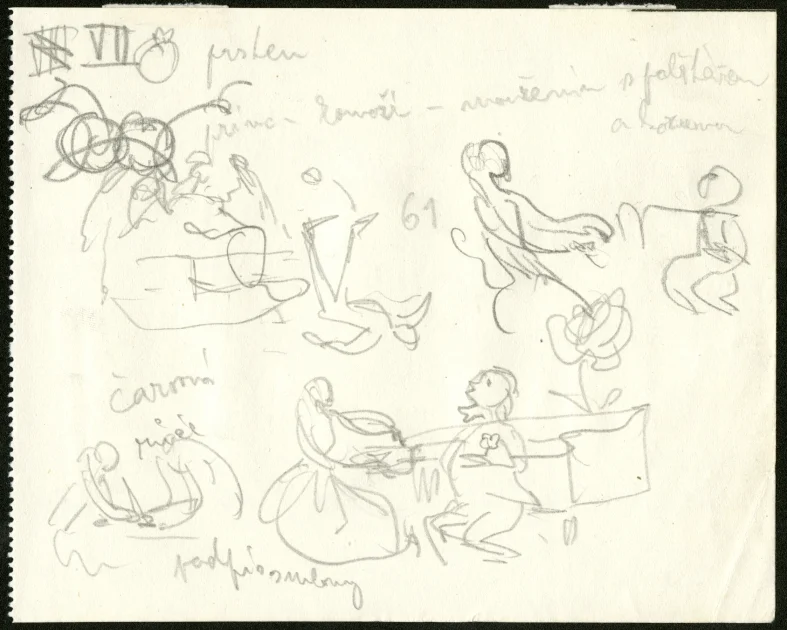 Obrázek Studie k ilustracím - Růže a prsten