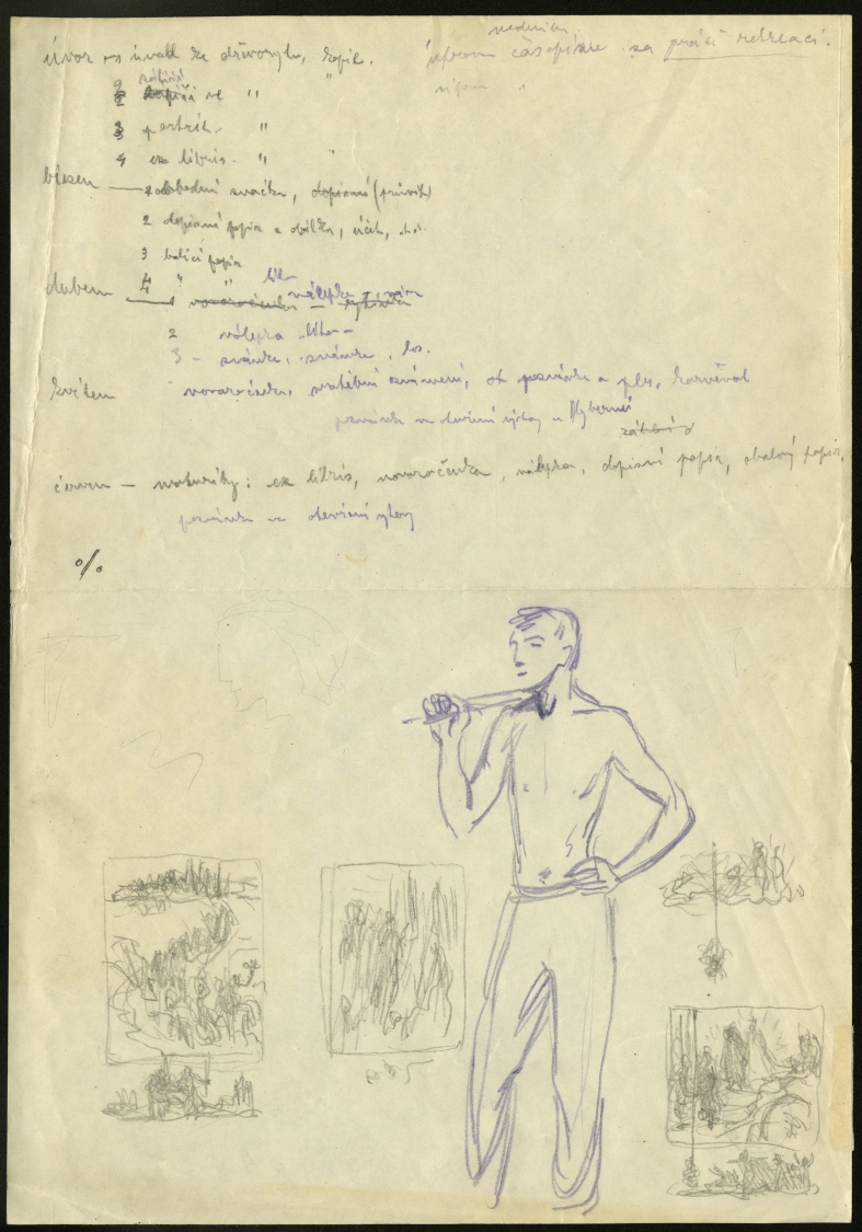 Náhledový obrázek Studie k ilustracím - Korouhev práce - 1