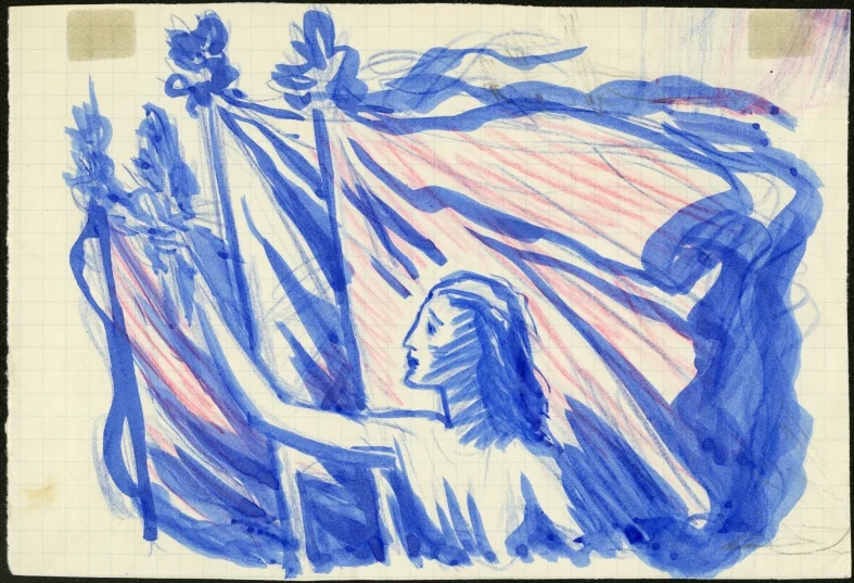 Obrázek Studie k ilustraci pro přebal - Korouhev práce