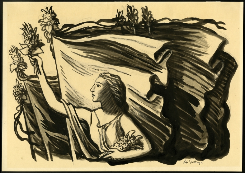 Náhledový obrázek Varianta ilustrace pro přebal - Korouhev práce - 1