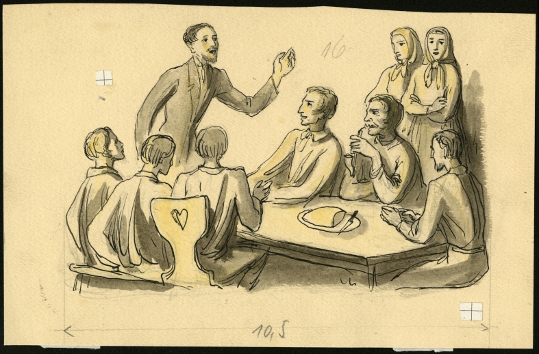 Náhledový obrázek Ilustrace - Korouhev práce - 1