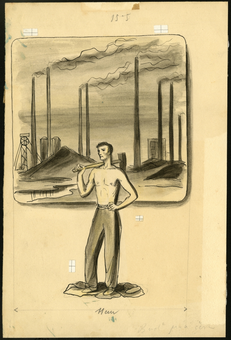Náhledový obrázek Ilustrace - Korouhev práce - 1