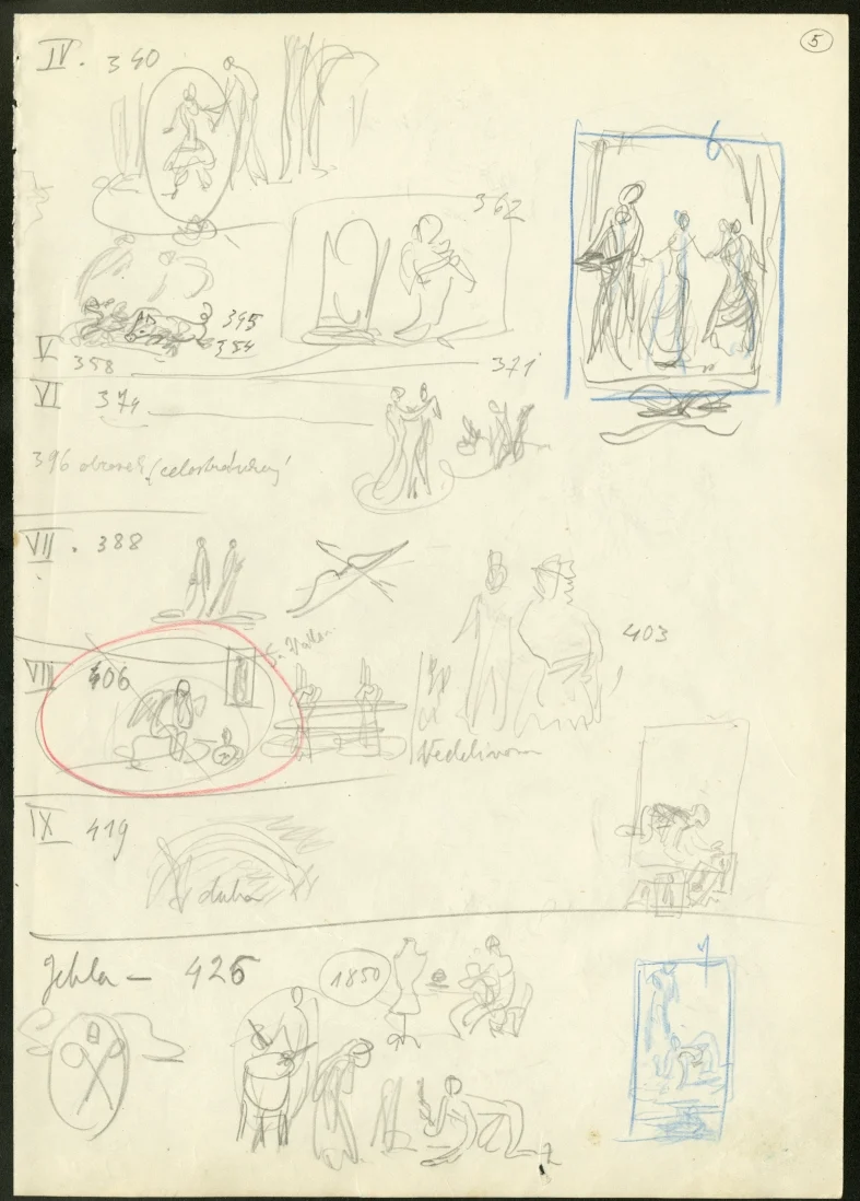 Obrázek Studie k ilustracím - Za ranních červánků
