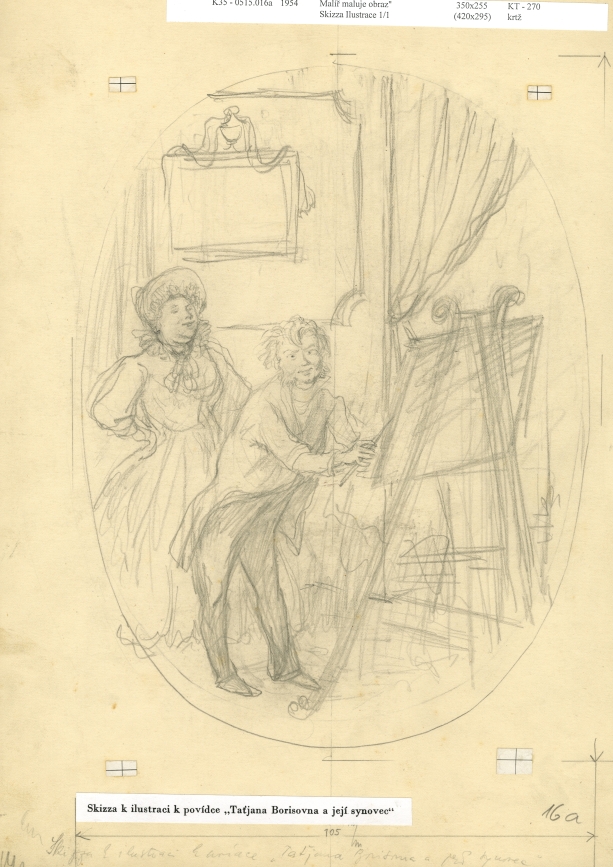 Náhledový obrázek Studie k ilustraci - Lovcovy zápisky - 1