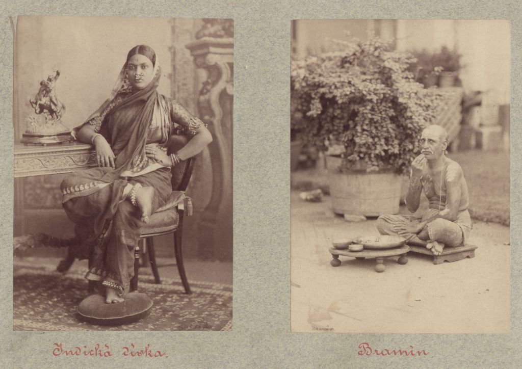 Náhledový obrázek a) bajadéra, b) bráhman při jídle - 1