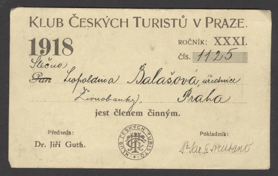 Obrázek KČT. Členský průkaz