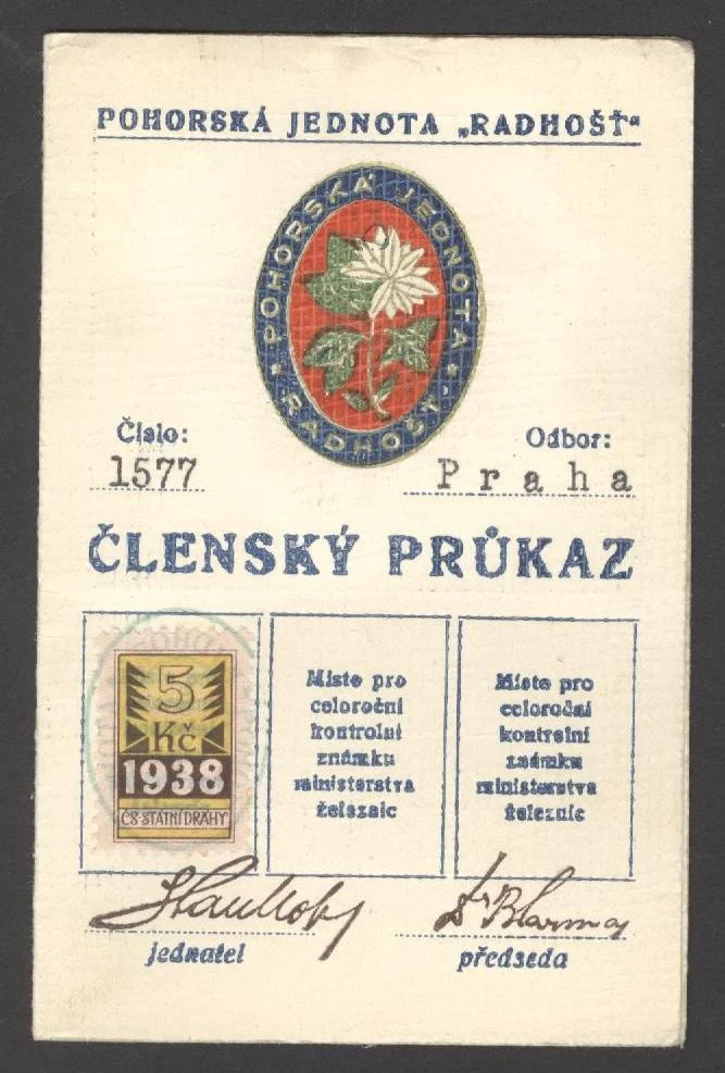 Náhledový obrázek předmětu Pohorská jednota "Radhošť". Členský průkaz