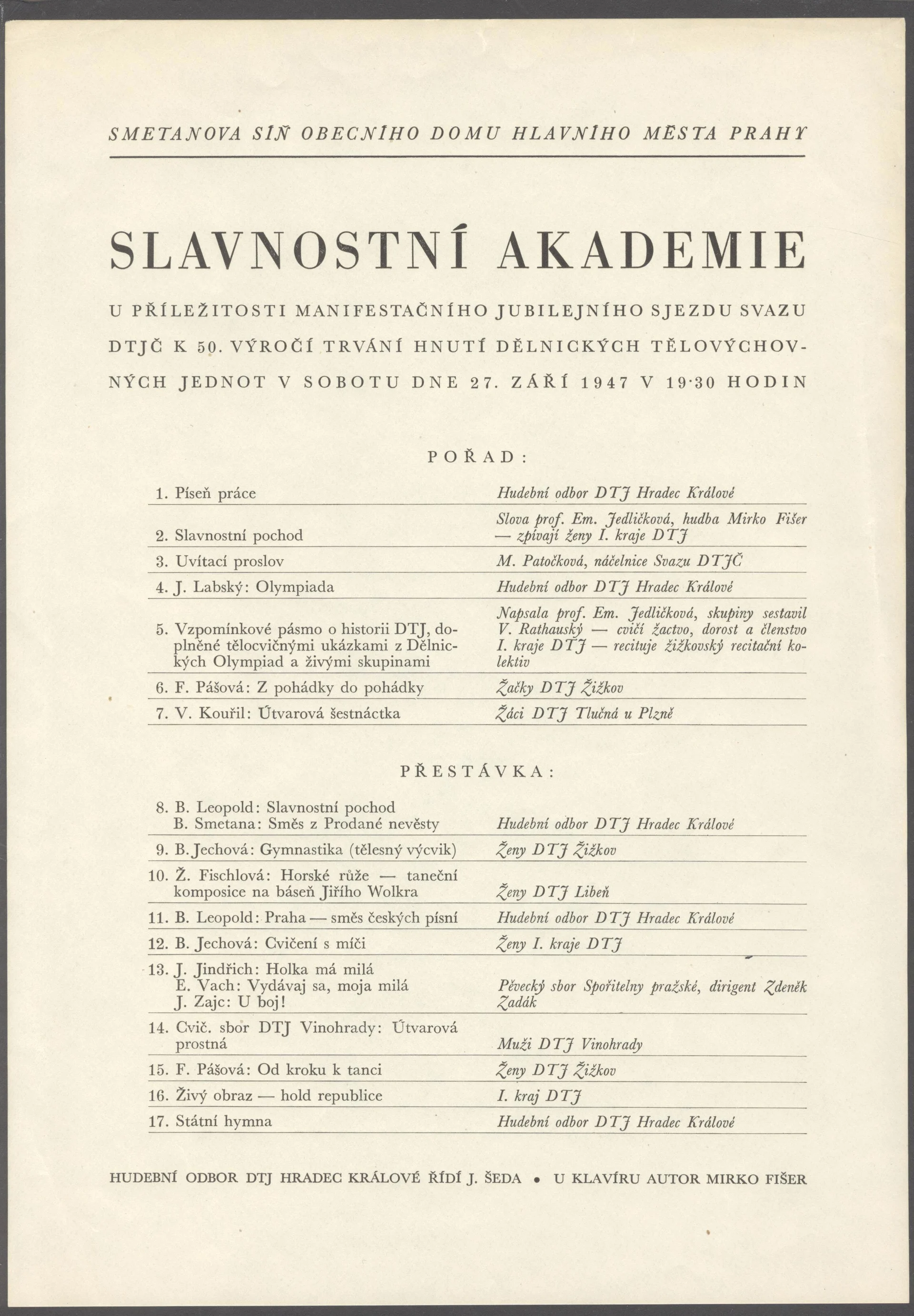 Obrázek Slavnostní akademie u příležitosti Manifestačního jubilejního sjezdu