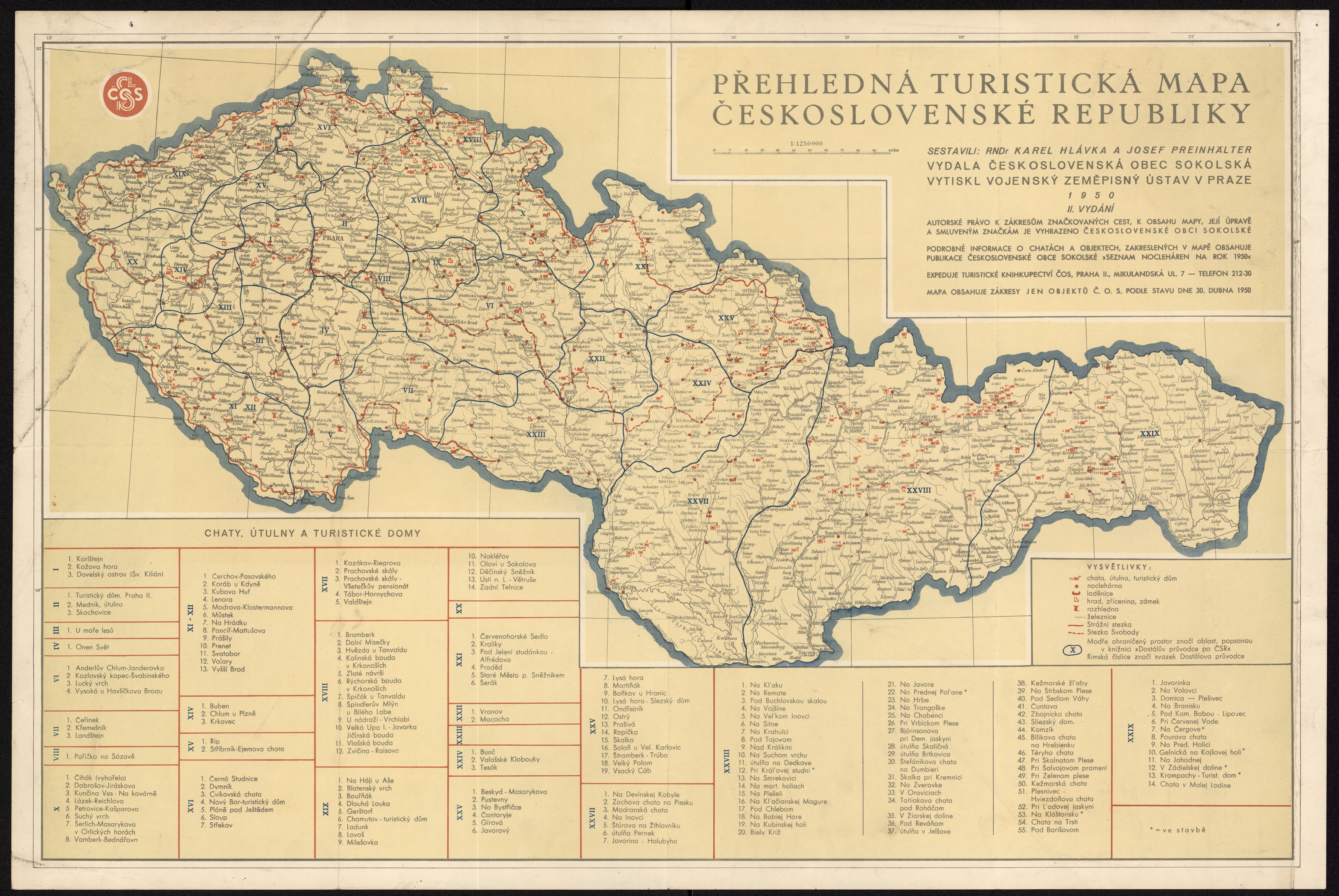 Náhledový obrázek Přehledná turistická mapa Československé republiky - 1