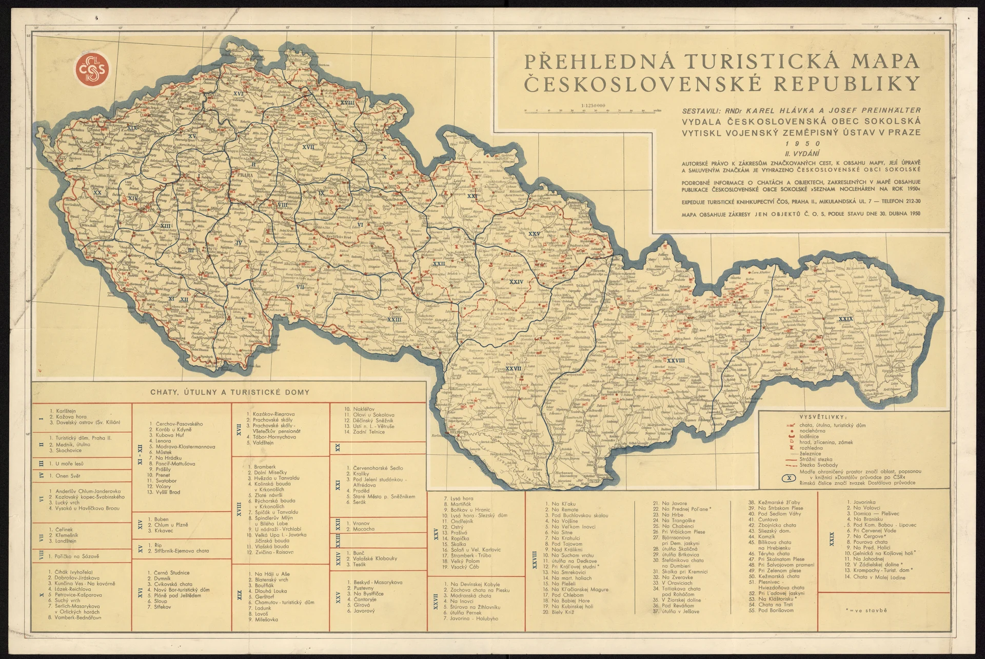 Náhledový obrázek předmětu Přehledná turistická mapa Československé republiky