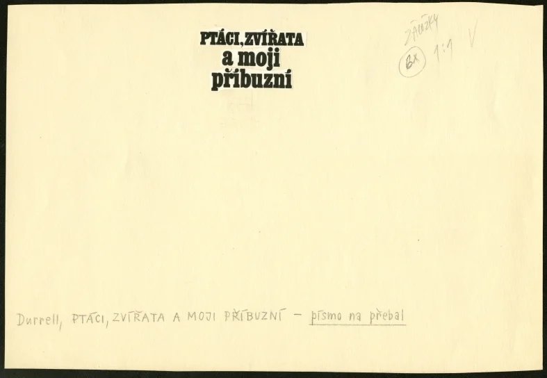 Náhledový obrázek předmětu Typografie - Ptáci, zvířata a moji příbuzní