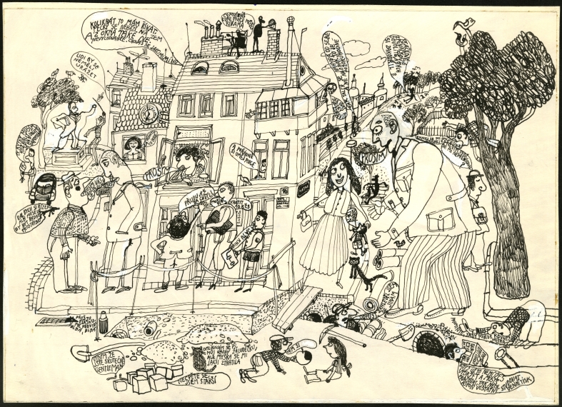 Náhledový obrázek Ilustrace - Pavián mezi lidmi - 1