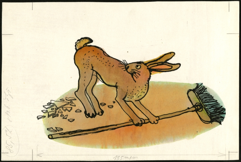 Náhledový obrázek Ilustrace - Zajíc a sovy - 1