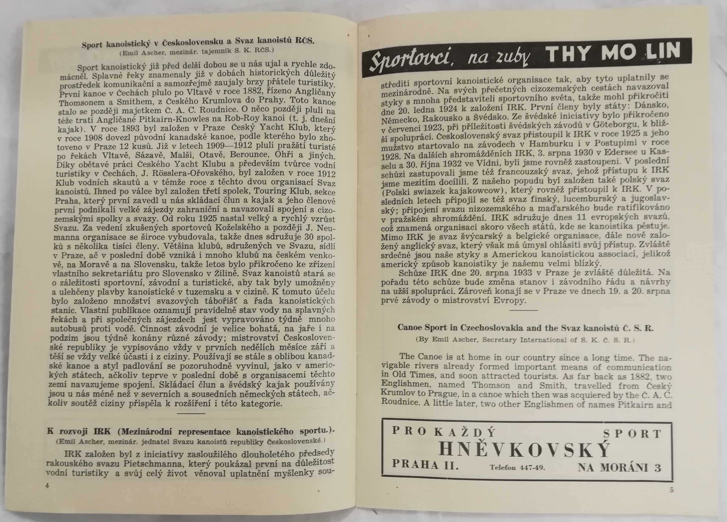 Náhledový obrázek První mistrovství Evropy v kajaku a kanoi. Praha 1933 - 4