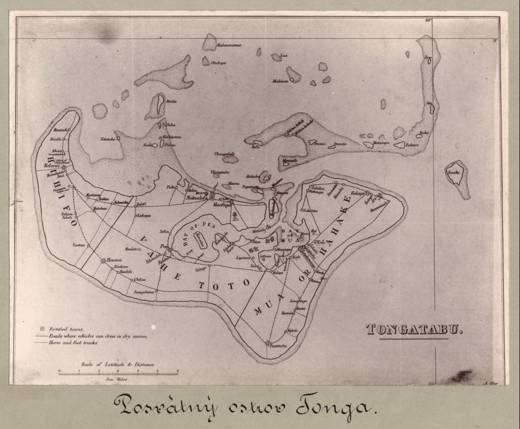Náhledový obrázek Mapa ostrova Tongatapu – reprodukce tištěné mapy - 1
